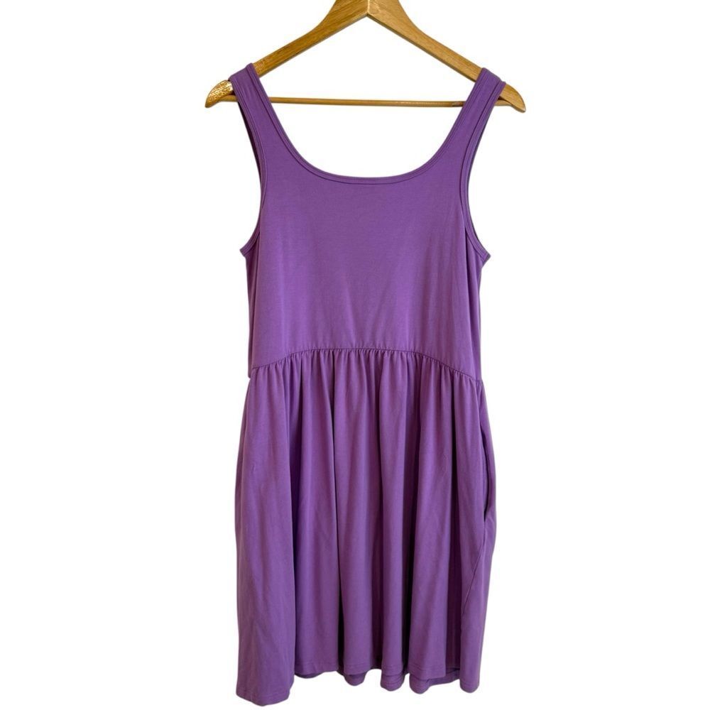 Smash + Tess Camille Iris Purple Tank Style Babydoll Relaxed Fit Mini Dress - Picture 3 of 6